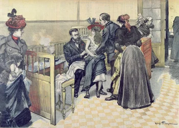 Tollwutimpfung im Pasteur-Institut, ca. 1900